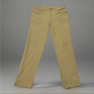 Lululemon ABC Mens Khaki Classic-Fit 5 Pocket Stretchy Warpstreme Pants Size 34